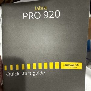 Jabra PRO 920 Quick Start Guide - Black & Yellow Accents